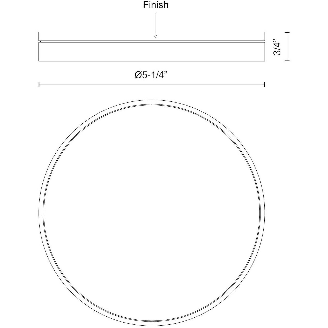 Novel LED 5.25 inch Black Flush Mount Ceiling Light