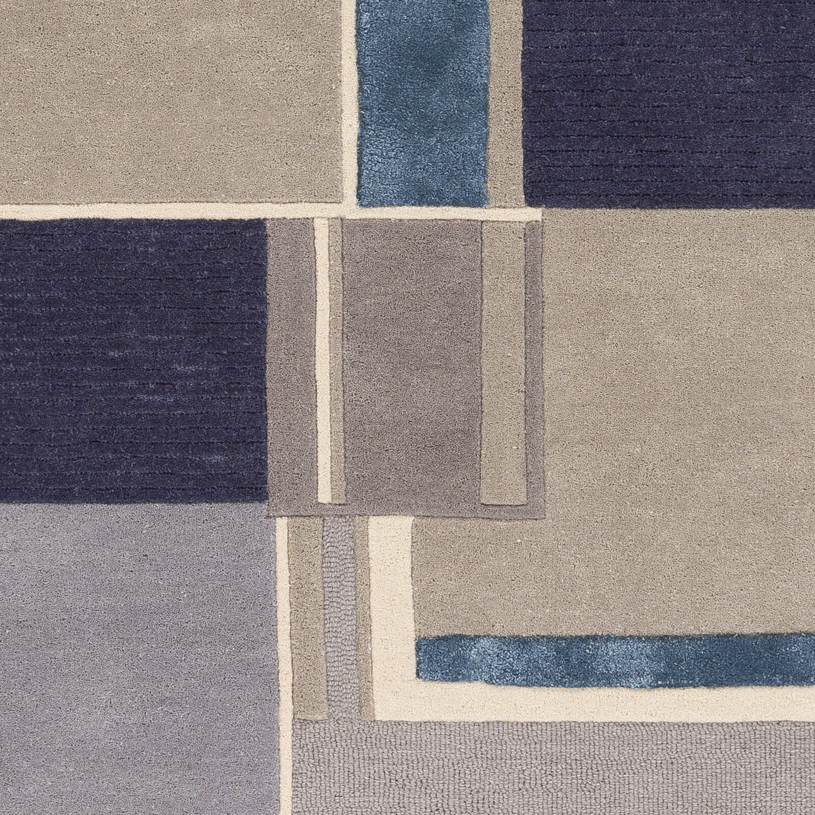 Mid Century 36 X 24 inch Navy Rug in 2 x 3, Rectangle