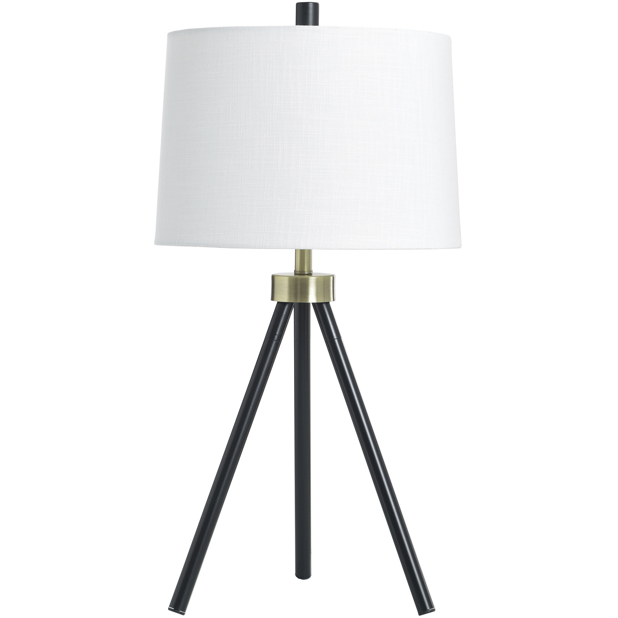 Steel 25.5 inch 60 watt Werth Gold and Black and White Table Lamp Portable Light