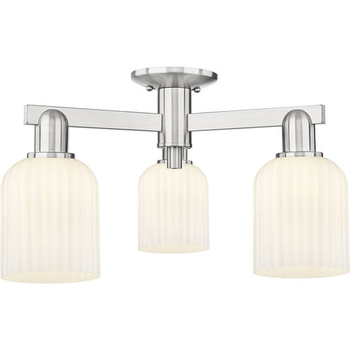 Downtown Urban Bridal Veil 3 Light 22.5 inch Brushed Satin Nickel Semi-Flush Mount Ceiling Light