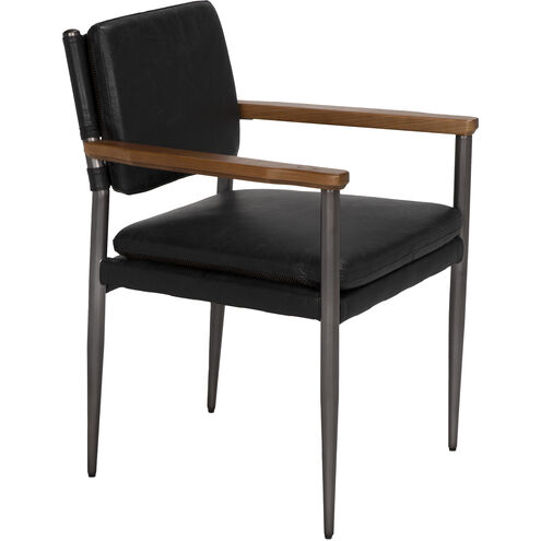 Wooster Steel Gray Powder Coat, Dark Walnut, and Ebony Black Dining Chair