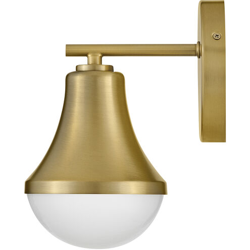Haddie LED 7.25 inch Lacquered Brass Bath Light Wall Light