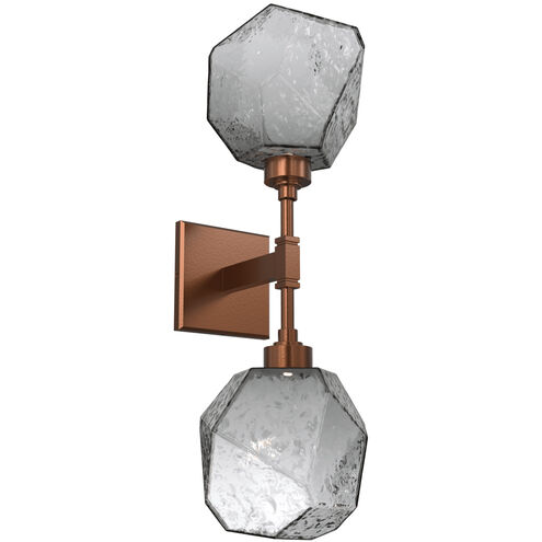 Gem LED 6.5 inch Burnished Bronze Indoor Sconce Wall Light in 3000K LED, Smoke, Double