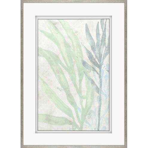 Swaying Seagrass Blue and Green and White Framed Art
