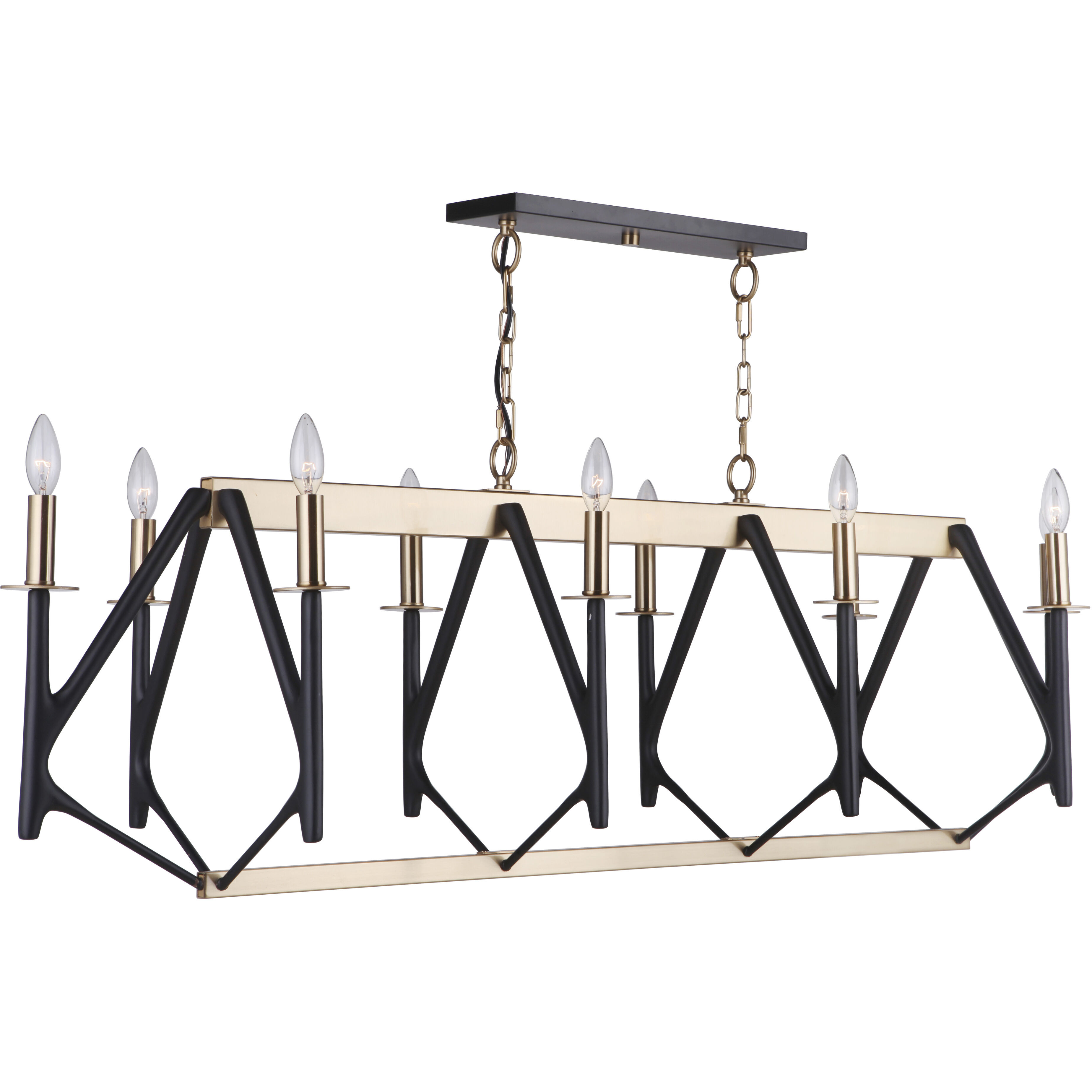 The Reserve Island Light Ceiling Light in Flat Black and Satin Brass