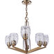 Guiding Star 6 Light 23 inch Satin Brass Chandelier Ceiling Light