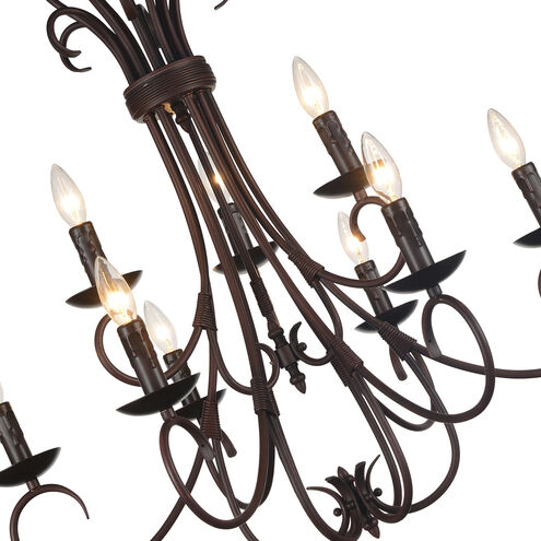 Maddy 9 Light 29 inch Oil Rubbed Brown Up Chandelier Ceiling Light