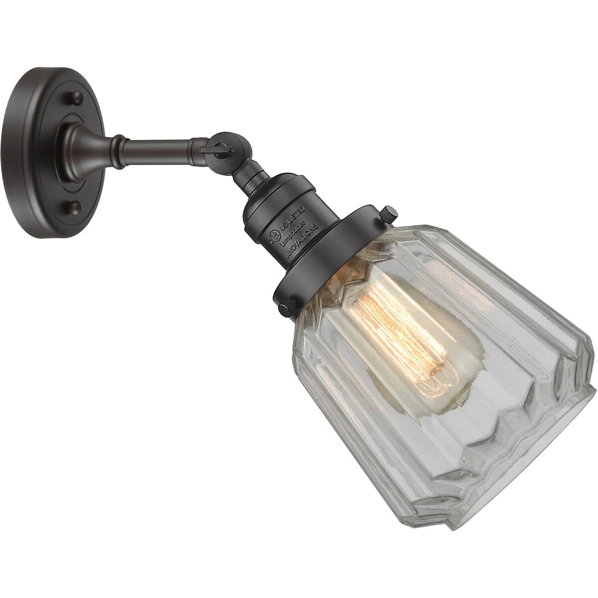 Franklin Restoration Chatham 1 Light 6 inch Oil Rubbed Bronze Sconce Wall Light in Clear Glass, Franklin Restoration