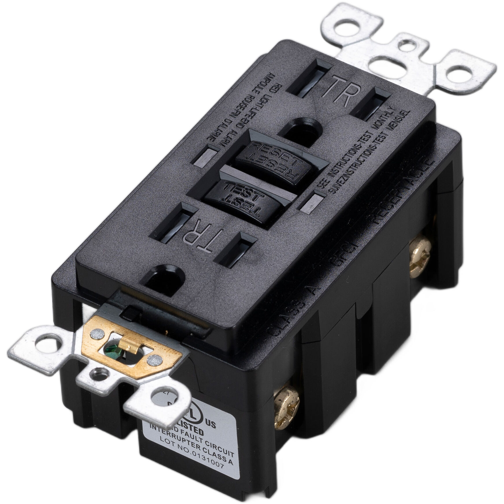 Outlet 125 Black Module, Duplex GFCI