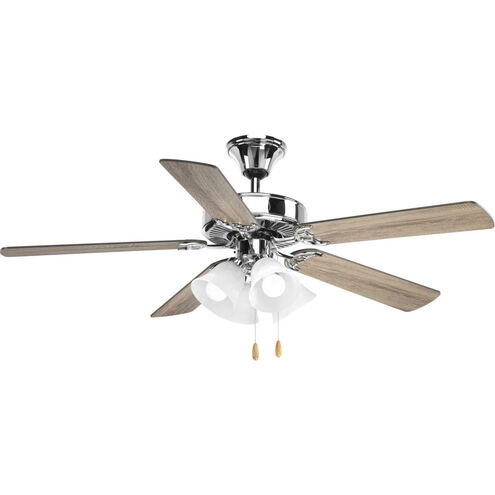 AirPro 52 inch Polished Chrome with Driftwood/Black Blades Ceiling Fan
