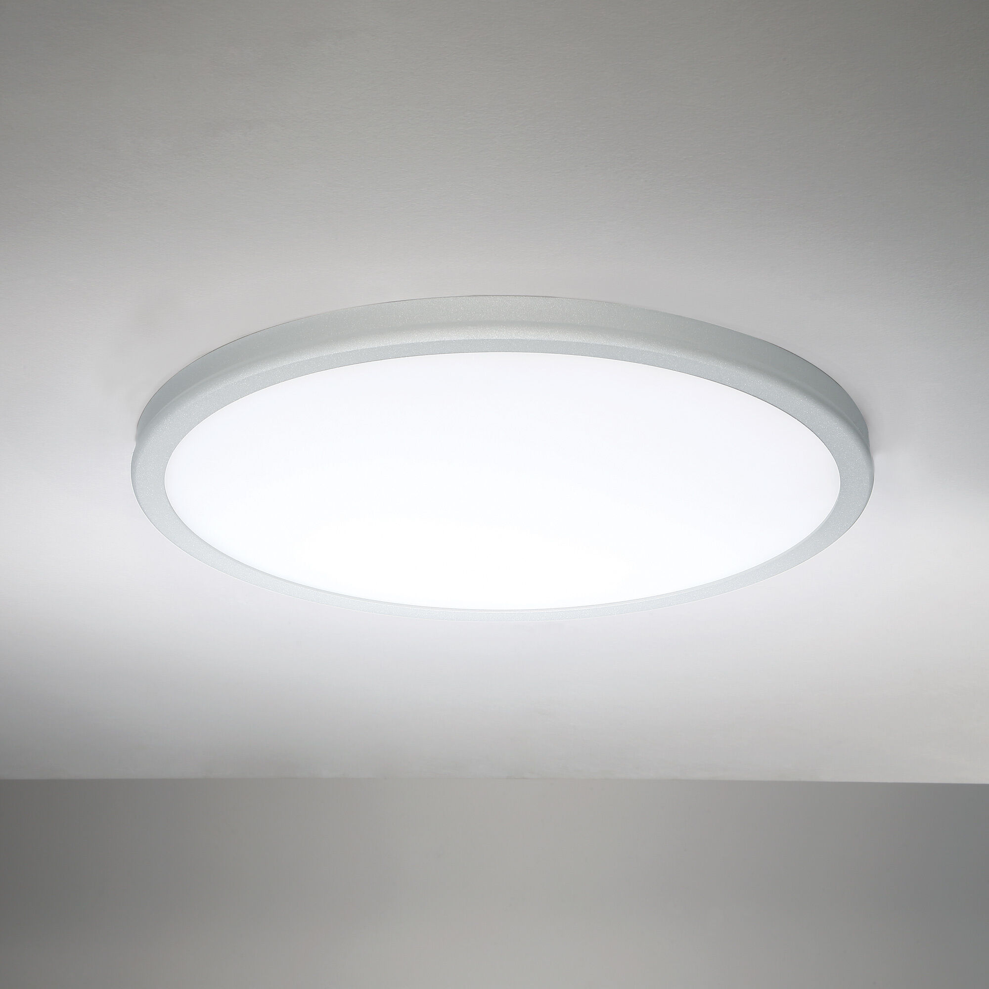 Geos LED 15 inch White Flush Mount Ceiling Light in 2700K, dweLED
