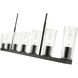 Titus 7 Light 63.5 inch Matte Black Linear Chandelier Ceiling Light