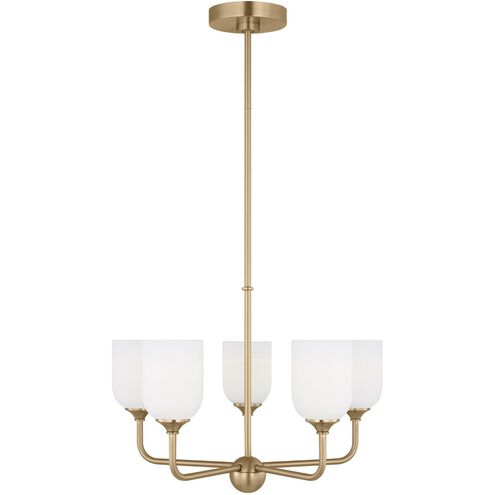 Emile 5 Light 20 inch Satin Brass Chandelier Ceiling Light