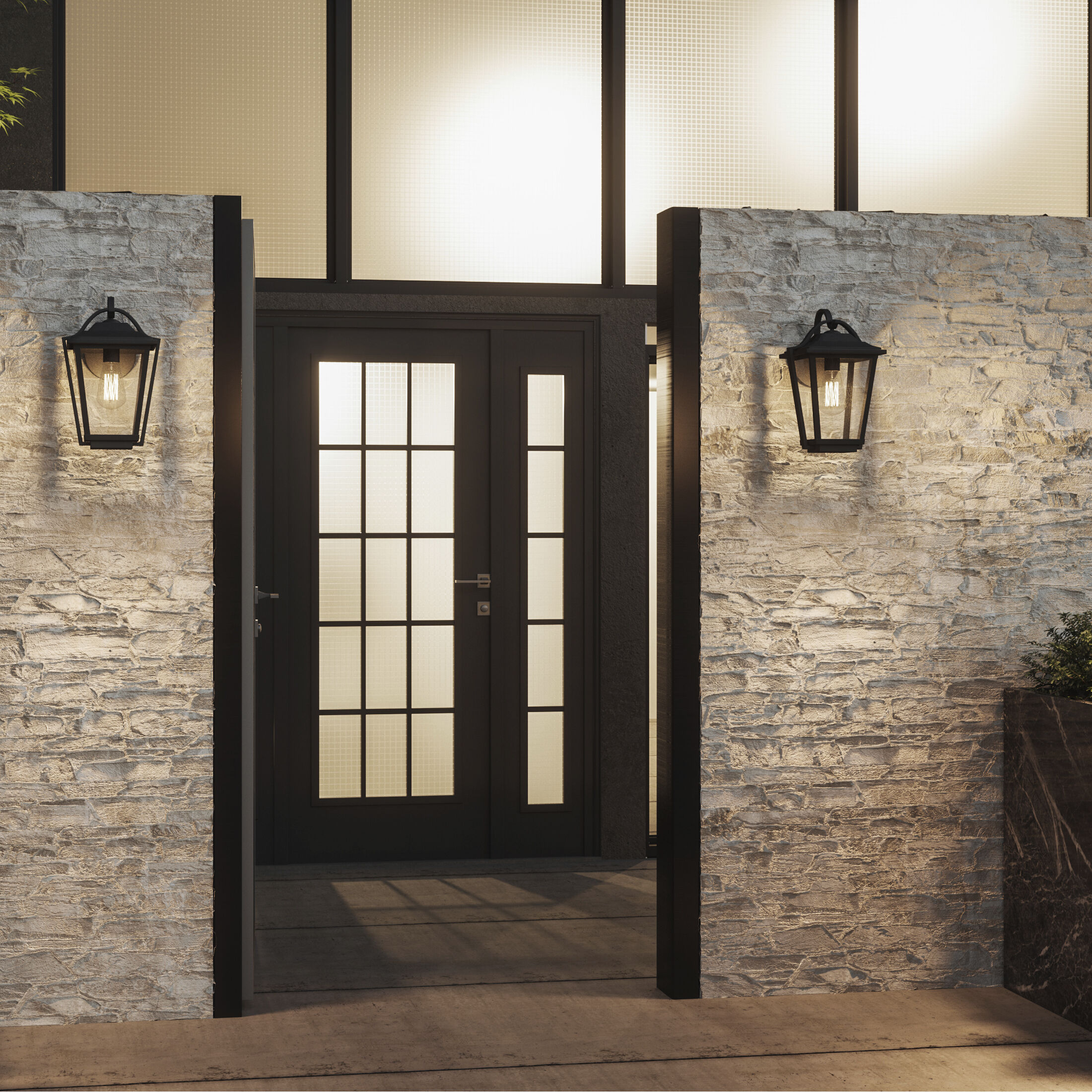 Darius 1 Light 15 inch Earth Black Outdoor Wall Light