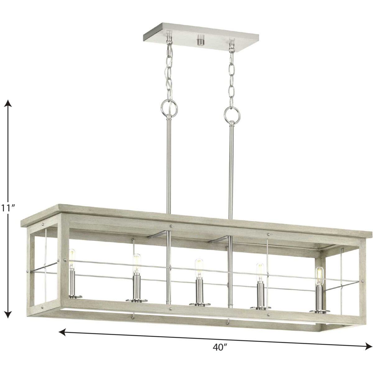Hedgerow 5 Light 40 inch Brushed Nickel Island Chandelier Ceiling Light