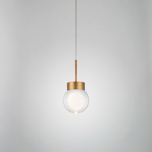 Double Bubble LED 5 inch Aged Brass Pendant Ceiling Light