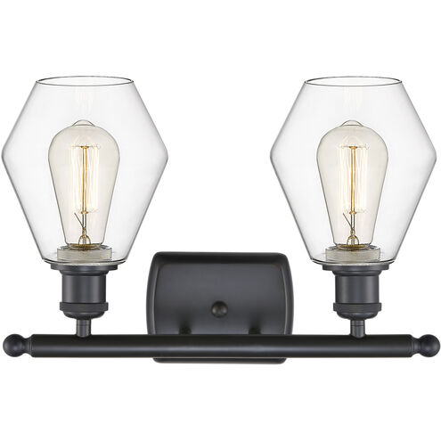 Ballston Cindyrella 2 Light 16 inch Matte Black Bath Vanity Light Wall Light in Incandescent, Clear Glass