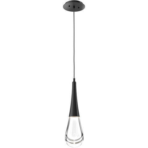 Rain Drop LED 6 inch Matte Black Pendant Ceiling Light in 3000K LED