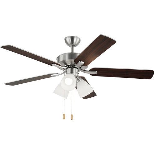 Linden 52 LED 3 52 inch Brushed Steel with Silver/American Walnut Reversible Blades Ceiling Fan