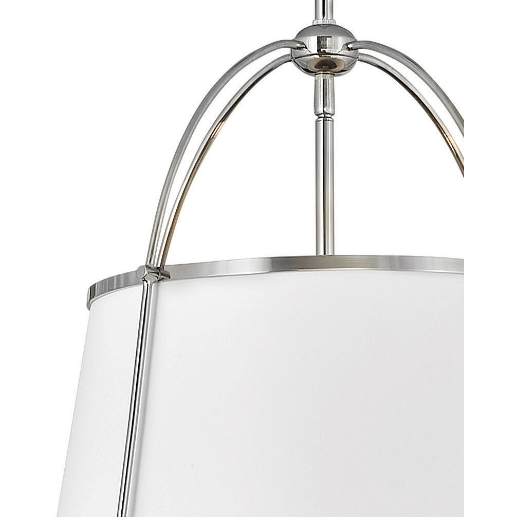Clarke 1 Light 16.25 inch Polished Nickel with Matte White Indoor Chandelier Ceiling Light