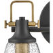 Easton 2 Light 14.5 inch Black with Heritage Brass Vanity Light Wall Light