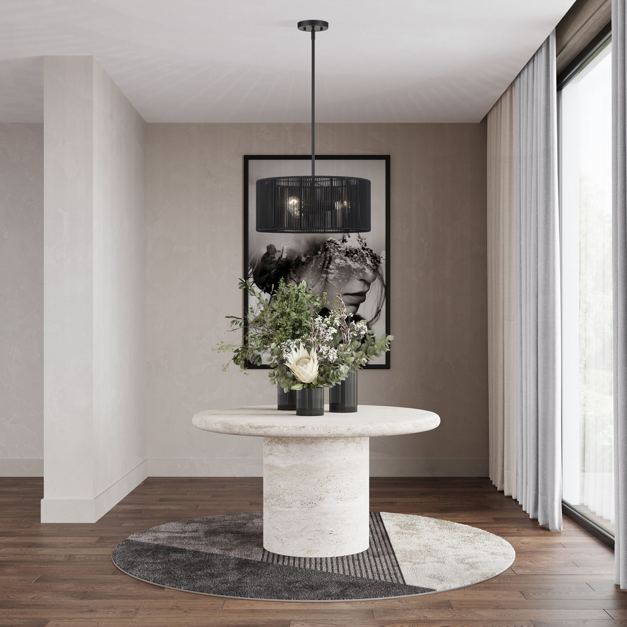 Acordia 3 Light 18 inch Black Pendant Chandelier Ceiling Light