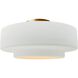 Radiance LED 14.5 inch Gloss White and Brushed Brass Semi Flush Ceiling Light