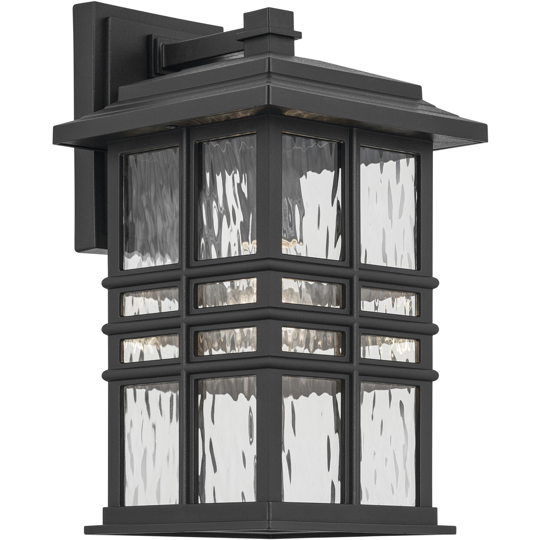 Beacon Square 1 Light 14.25 inch Textured Black Outdoor Wall Sconce, Medium
