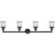 Franklin Restoration Small Canton 4 Light 42 inch Oil Rubbed Bronze Bath Vanity Light Wall Light in Clear Glass, Franklin Restoration