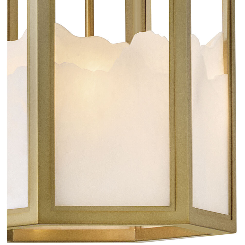 Veleta 3 Light 15 inch Lacquered Brass Pendant Ceiling Light
