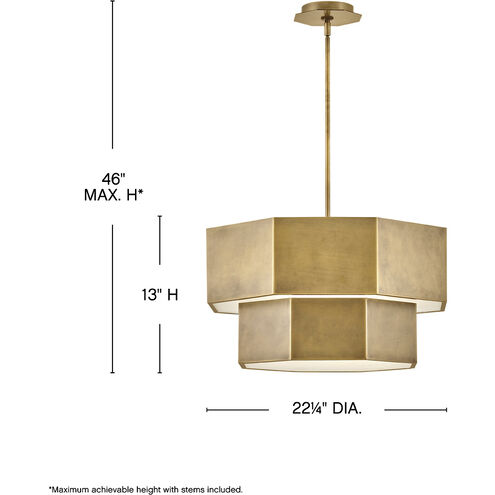 Facet 7 Light 22.25 inch Heritage Brass Chandelier Ceiling Light