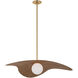 Windsor Smith Mahalo LED 31.75 inch Hand-Rubbed Antique Brass Tri Pendant Ceiling Light in Natural Oak