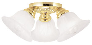 Edgemont 3 Light 15 inch Polished Brass Semi-Flush Mount Ceiling Light