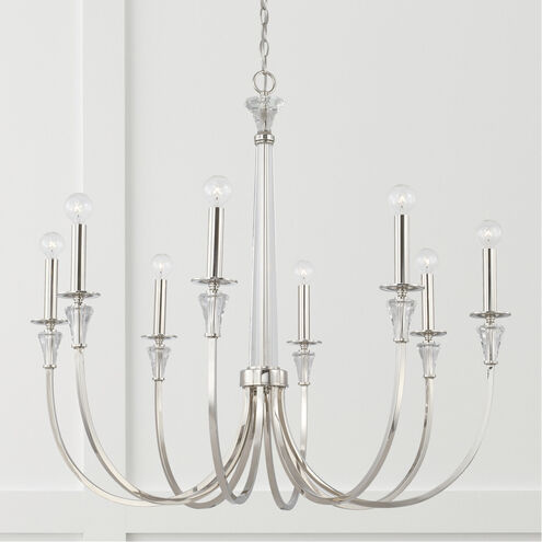 Capital Lighting 441881PN Laurent 8 Light 36 inch Polished Nickel ...