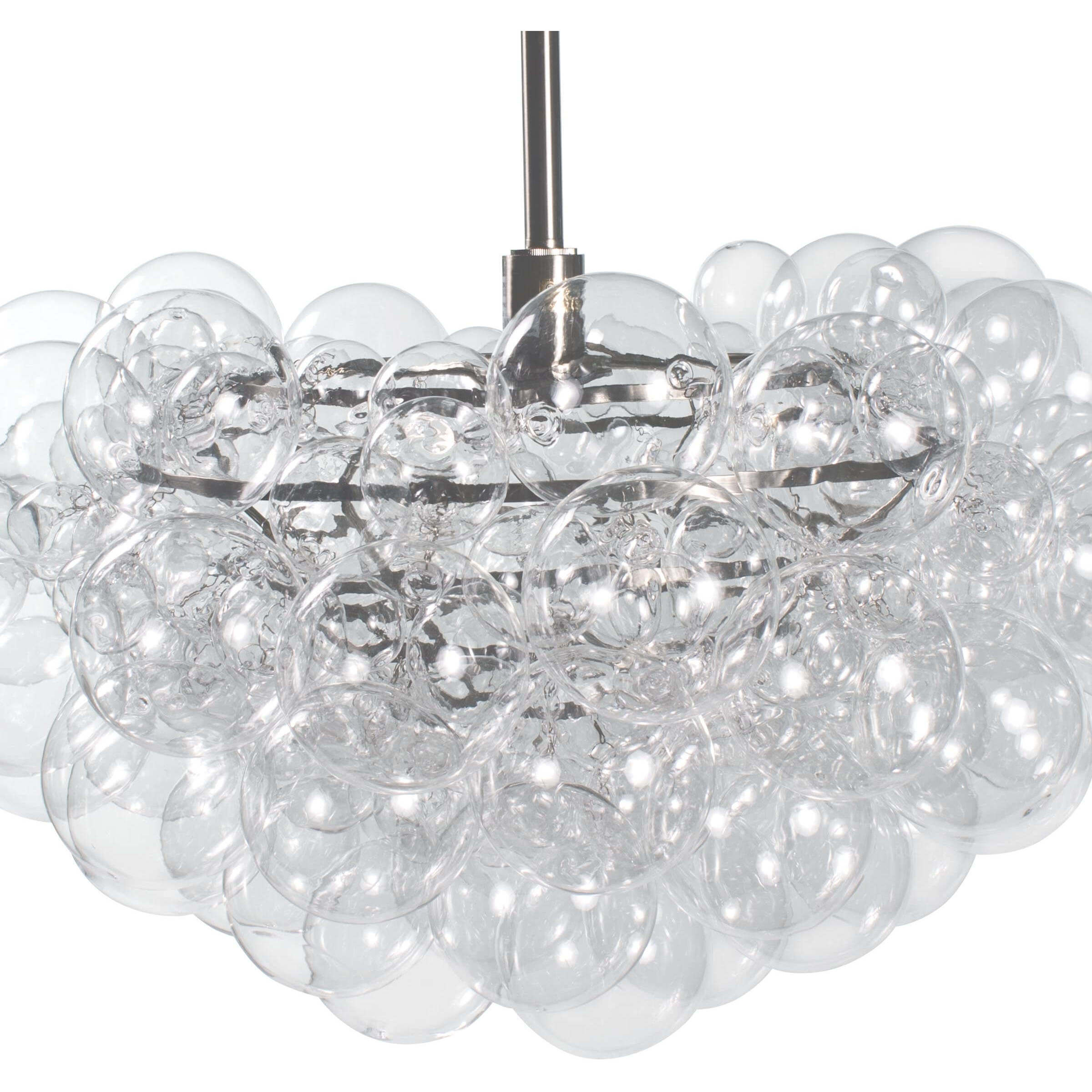 Bubbles 1 Light 27.5 inch Clear Chandelier Ceiling Light in Brushed Nickel, Clear Glass