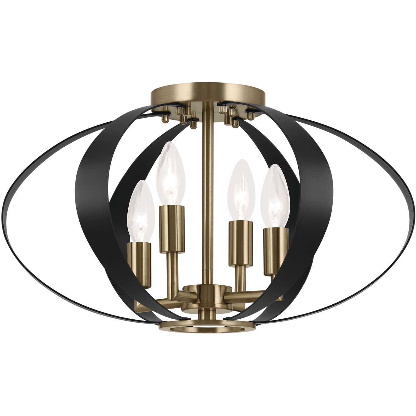 Cecil LED 17.75 inch Champagne Bronze with Black Flush Mount Ceiling Light