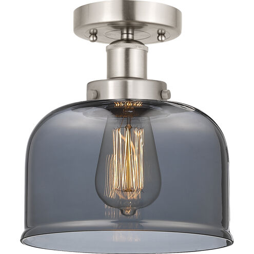 Bell 1 Light 6.5 inch Brushed Satin Nickel Semi-Flush Mount Ceiling Light