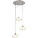 Coppa 3 Light Beige Silver Chandelier Ceiling Light, Round Multi-Port