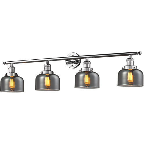 Franklin Restoration Large Bell LED 44 inch Polished Chrome Bath Vanity Light Wall Light in Plated Smoke Glass, Franklin Restoration