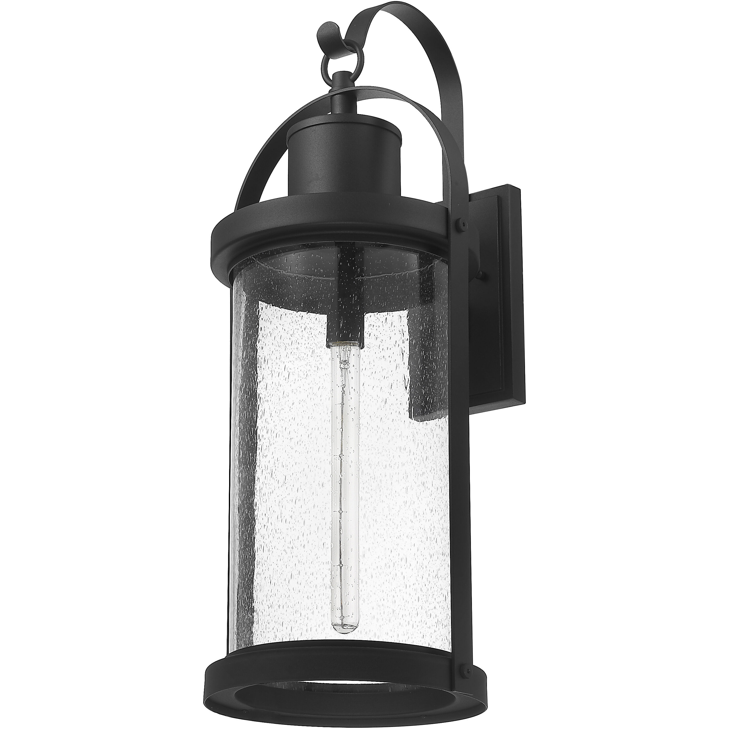 Roundhouse 1 Light 31.75 inch Black Outdoor Wall Light