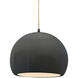 Radiance 1 Light 10 inch Gloss Grey and Matte Black Pendant Ceiling Light