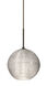 Kristall LED Bronze Pendant Ceiling Light in Glitter Ribbed Glass