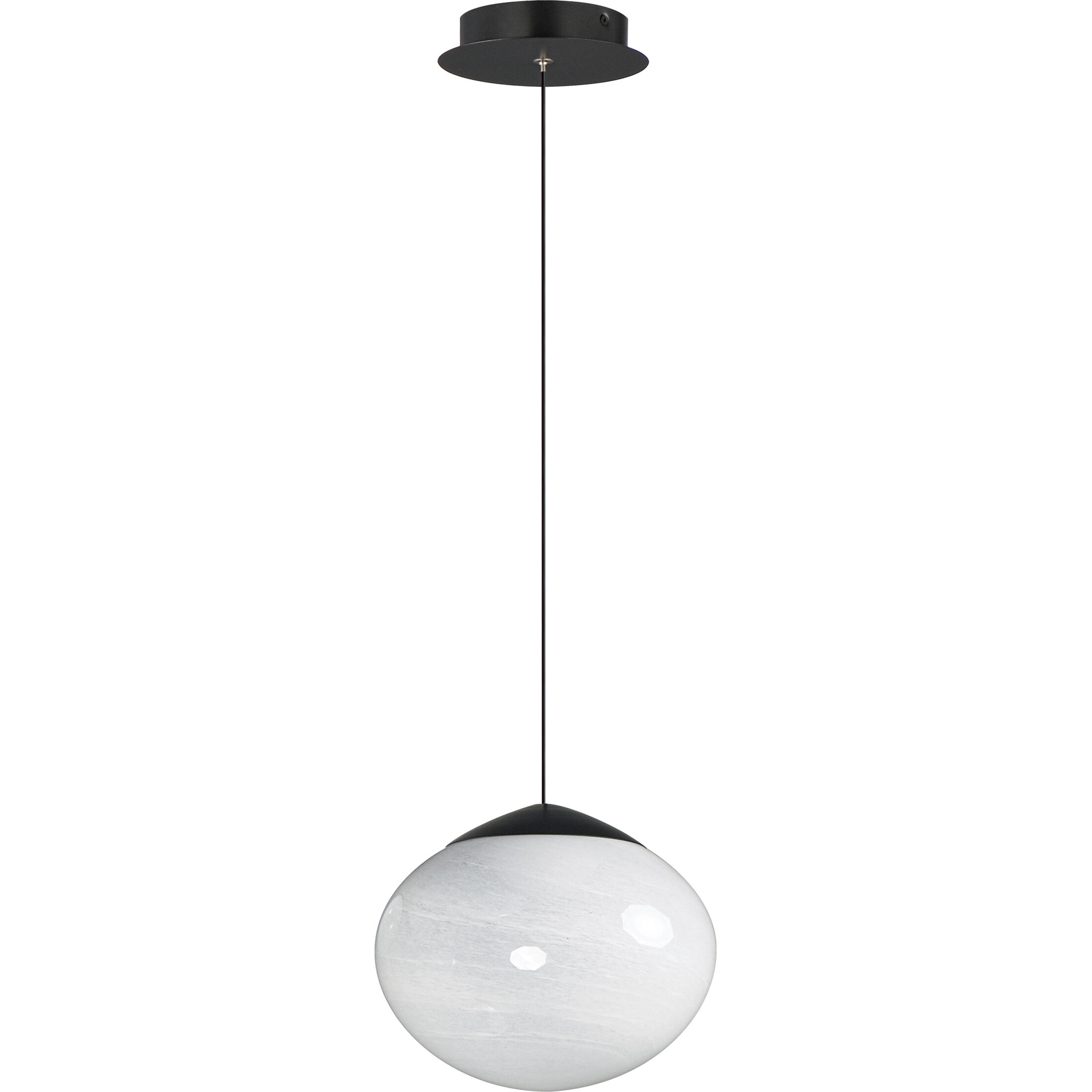 Nimbus LED 9.5 inch Black Single Pendant Ceiling Light in White Cirrus