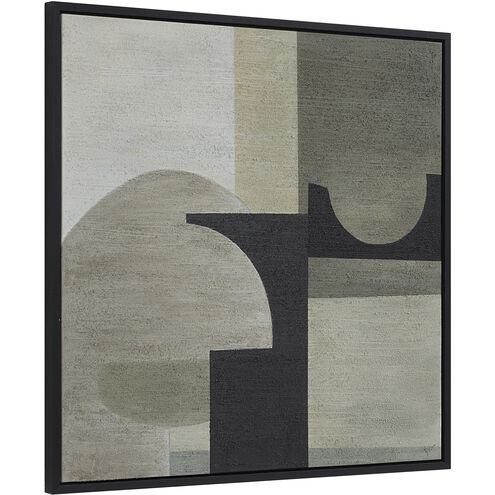 Gladiolus Green and Black and White and Beige Canvas Art