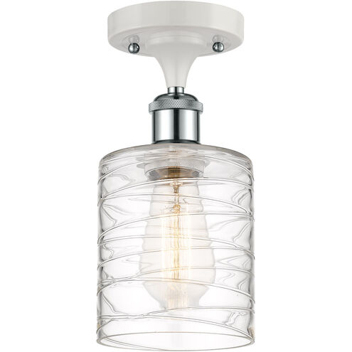 Ballston Cobbleskill 1 Light 5 inch White and Polished Chrome Semi-Flush Mount Ceiling Light