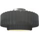 Radiance Collection - Pleated Tier 1 Light 14.5 inch Gloss Grey and Brushed Nickel Semi-Flush Ceiling Light in Replaceable Bulb, Gloss Gray, 14.5W x 7.25H, Form+Finish+Function
