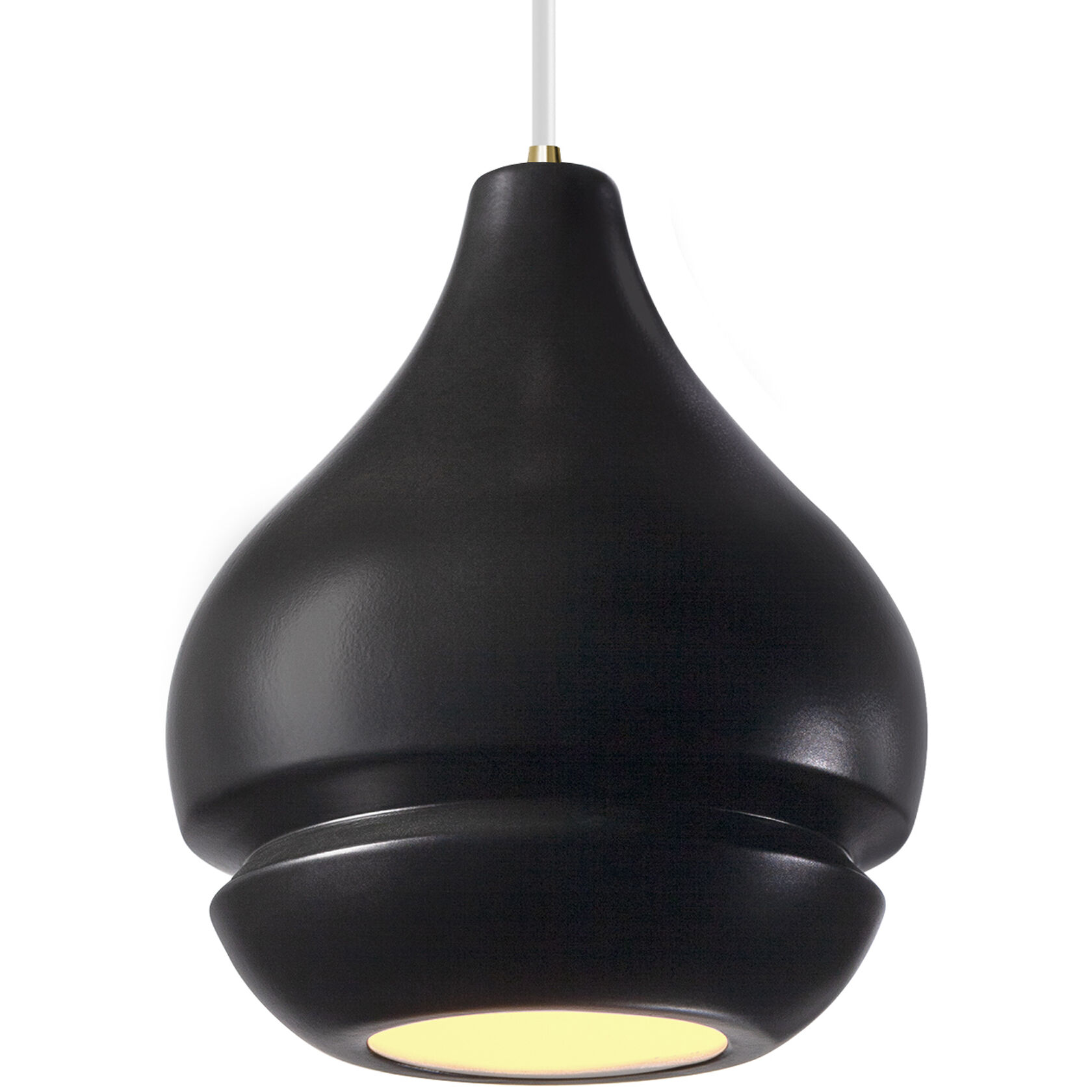 Radiance Collection LED 8 inch Antique Brass and Carbon Matte Black and White Pendant Ceiling Light