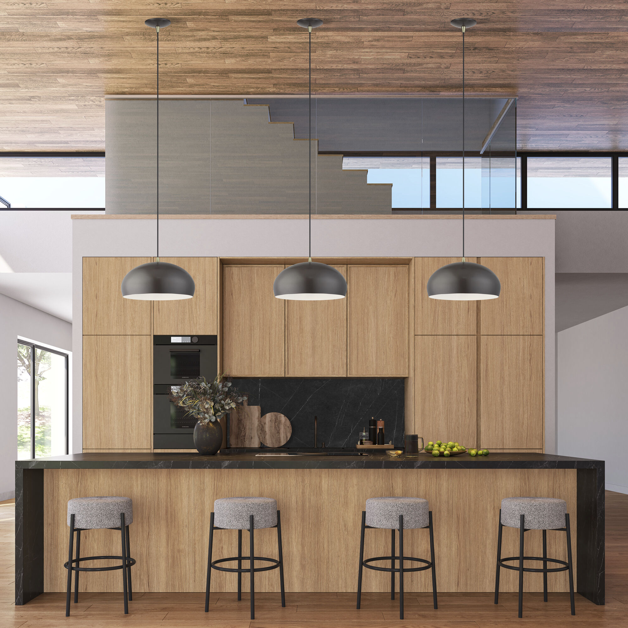 Domma 1 Light 14 inch English Bronze with Antique Brass Accents Pendant Ceiling Light