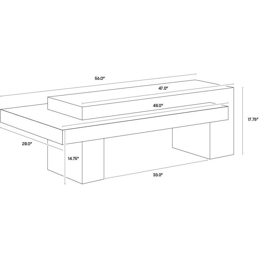 Herriot 56 X 28 inch Dark Brown / Grey Outdoor Coffee Table