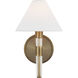 Robert 1 Light 7.5 inch Time Worn Brass / Clear Acrylic Vanity Light Wall Light